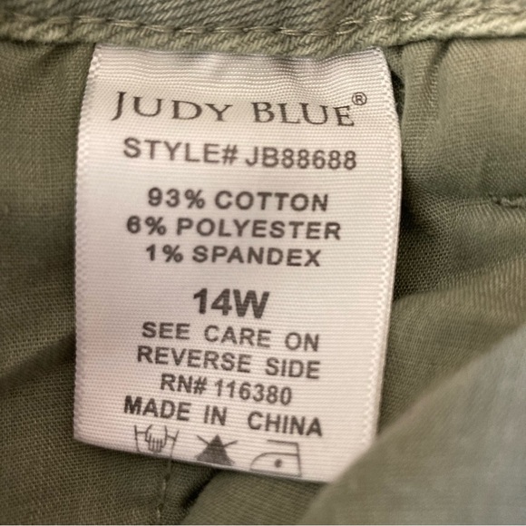 Judy Blue Sage Green Front Seam Straight Fit Denim Jeans Size 34W - Picture 7 of 8